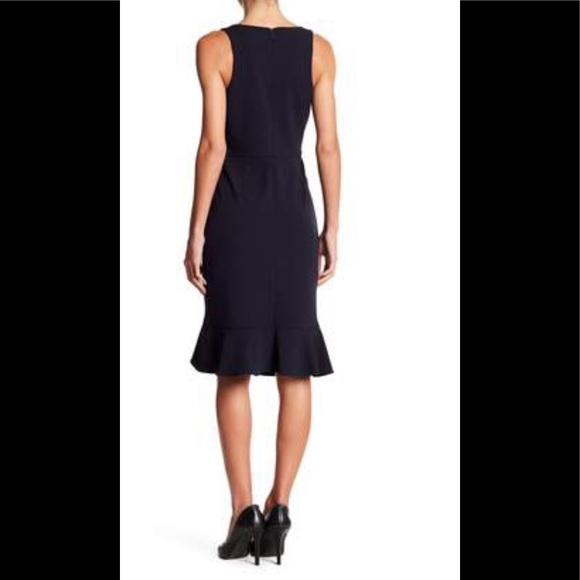 Betsy Johnson ruffle hem v-neck dress navy,NWT - Picture 2 of 8